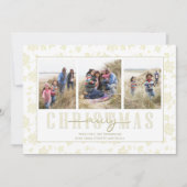 クリスマスエレガント金ゴールドフローラ休日4写真 シーズンカード (正面)