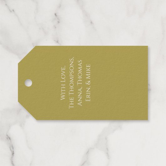 クリスマスエレガント金ゴールドホリデーシンプルスノーフレーク ギフトタグ (裏面 (横))