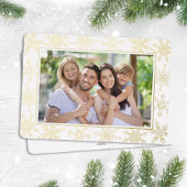 クリスマスエレガント金ゴールドホリデーシンプルスノーフレーク 箔シーズンカード