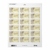 クリスマスエレガント金ゴールド雪片住所 シール (フルシート)