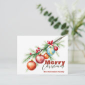 クリスマスエレガント飾り付き松枝 シーズンポストカード (スタンド正面)