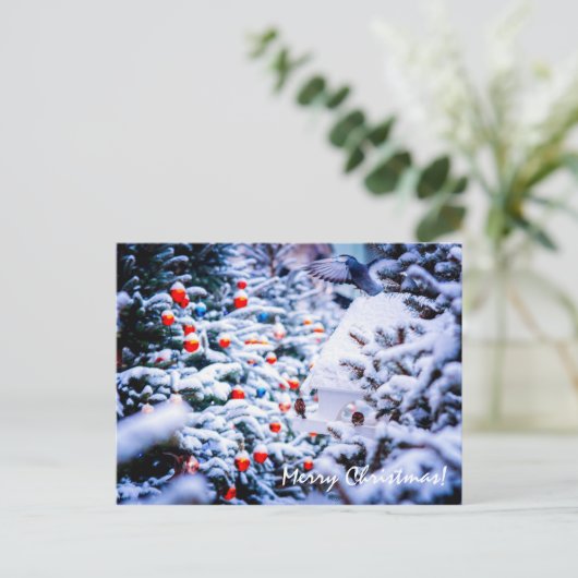 クリスマスエレガント飾り付け ポストカード (スタンド正面)