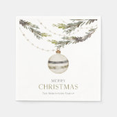クリスマスエレガント飾り スタンダードカクテルナプキン (正面)
