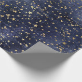 クリスマスエレガント高級金ゴールドスターのパターンのラップ ラッピングペーパー (角)