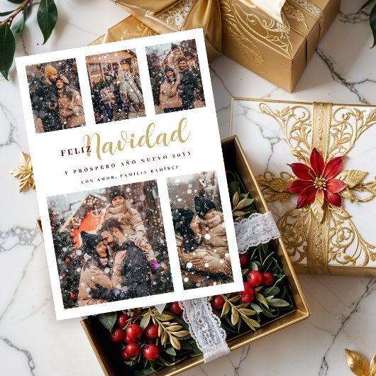 クリスマスエレガント6スペインの写真数々のコラージュ シーズンカード