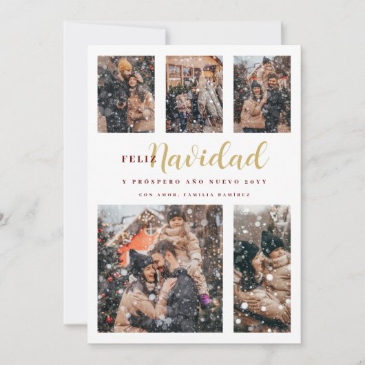 クリスマスエレガント6スペインの写真数々のコラージュ シーズンカード (正面)