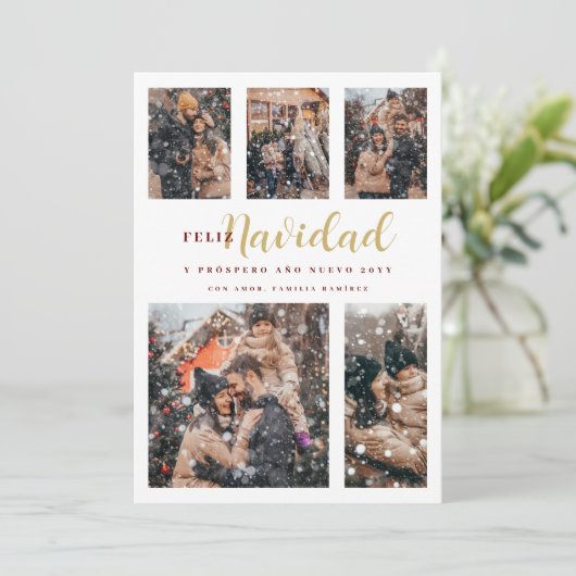 クリスマスエレガント6スペインの写真数々のコラージュ シーズンカード (スタンド正面)