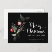 クリスマスエレガント |ベリーズブラックホリデーポストカード ポストカード (正面/裏面)