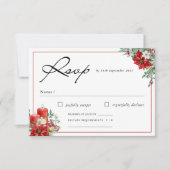 クリスマスエレガント |冬のフローラ結婚ズ 出欠カード (正面)