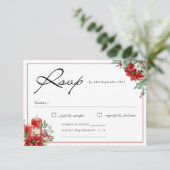 クリスマスエレガント |冬のフローラ結婚ズ 出欠カード (スタンド正面)