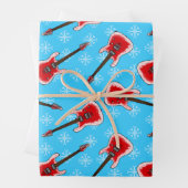 クリスマスエレクトリックギターギタリストパターン ラッピングペーパーシート (インサイチュ)