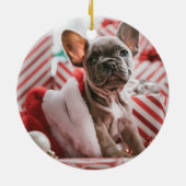 クリスマスエレファントギフトクリスマスプレゼント写真 セラミックオーナメント (裏面)