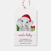 クリスマスエレファントサンタ男の赤ちゃんシャワーサンキュー ギフトタグ (正面)