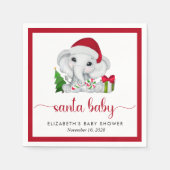 クリスマスエレファントサンタ男の赤ちゃん スタンダードカクテルナプキン (正面)