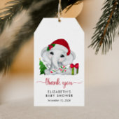 クリスマスエレファントサンタ赤ちゃんシャワーありがとう ギフトタグ