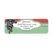 クリスマスエレファントジグザグパターン差出人住所 ラベル (正面)
