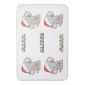 クリスマスエレファントバスルーム バスマット (正面縦)