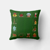 クリスマスエレメンツグリーン装飾用クッション クッション (裏面)