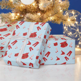 クリスマスエレメンツサンタクロースラッピング紙 ラッピングペーパー