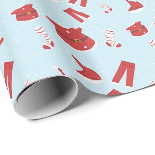クリスマスエレメンツサンタクロースラッピング紙 ラッピングペーパー (ロールコーナー)