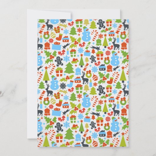 クリスマスエレメンツタイポグラフィホリデー応援パーティー 招待状 (裏面)