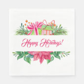 クリスマスエレメンツハッピー スタンダードランチョンナプキン (正面)