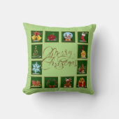 クリスマスエレメンツライムグリーン装飾用クッション クッション (正面)