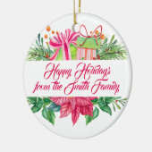 クリスマスエレメンツHappy Holidays写真 セラミックオーナメント (左)