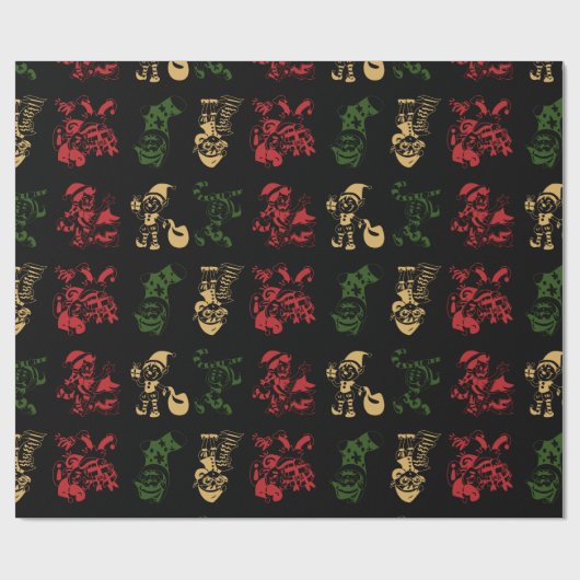 クリスマスエレメントイラストレーション ラッピングペーパー (フラット)