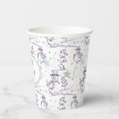 クリスマスエレメントウィンター雪だるまスケッチ 紙コップ (右)