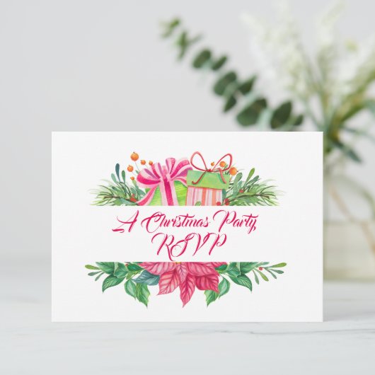 クリスマスエレメントクリスマスパーティー 出欠カード (スタンド正面)