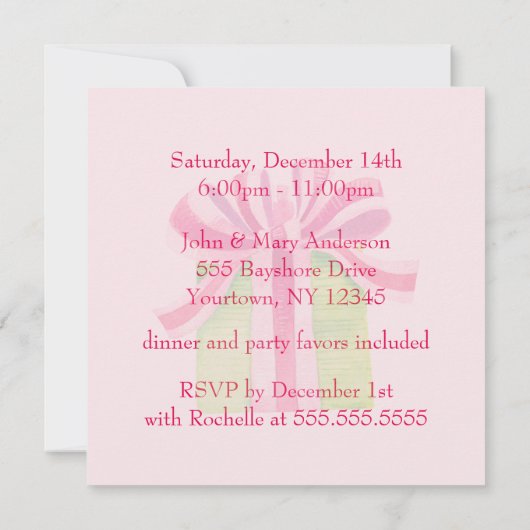 クリスマスエレメントクリスマスパーティー 招待状 (裏面)