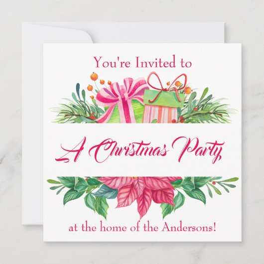 クリスマスエレメントクリスマスパーティー 招待状 (正面)