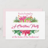 クリスマスエレメントクリスマスパーティー 招待状 (正面/裏面)