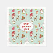 クリスマスエレメントトナカイ小人 スタンダードカクテルナプキン (正面)