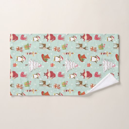 クリスマスエレメントトナカイ小人 バスタオルセット (ハンドタオル)