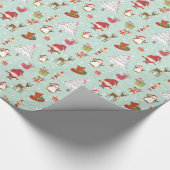 クリスマスエレメントトナカイ小人 ラッピングペーパー (角)