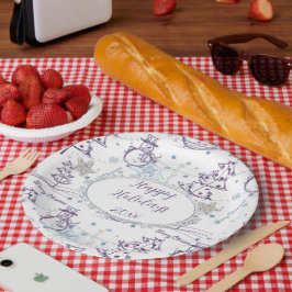 クリスマスエレメント雪だるまスケッチ ペーパープレート