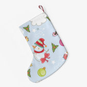 クリスマスエレメント雪だるまパターン スモールクリスマスストッキング (裏面 (吊り時))