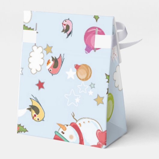 クリスマスエレメント雪だるまパターン フェイバーボックス (裏面サイド)