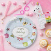 クリスマスエレメント雪だるま紙プレート ペーパープレート (パーティー)