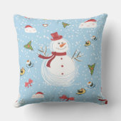 クリスマスエレメント雪だるま クッション (裏面)