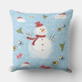 クリスマスエレメント雪だるま クッション (正面)