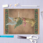 クリスマスエンジェルと木のティッシュペーパー 薄葉紙 (クラフト)