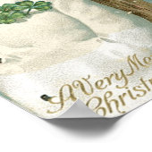 クリスマスエンジェルと雪だるま ポスター (角)