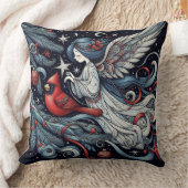 クリスマスエンジェルと（鳥）ショウジョウコウカンチョウ クッション (ブランケット)