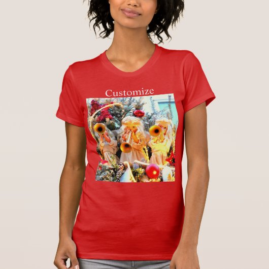 クリスマスエンジェルのラッパ Tシャツ (正面)