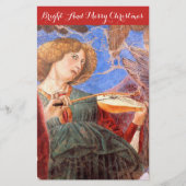 クリスマスエンジェルを作る音楽及び弦楽器 便箋 (正面)