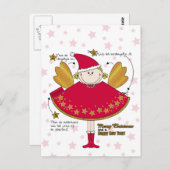 クリスマスエンジェルを手作りするDIY ポストカード (正面/裏面)