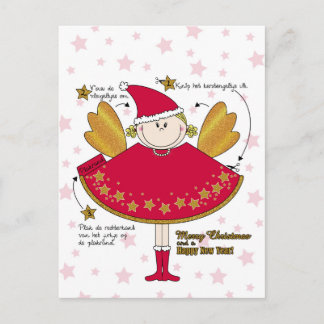 クリスマスエンジェルを手作りするDIY ポストカード